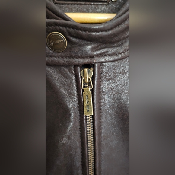 Red Wing Shoes Leather Jacket Cafe Racer Moto Men's Size XL Brown Motorcycle - Picture 4 of 15